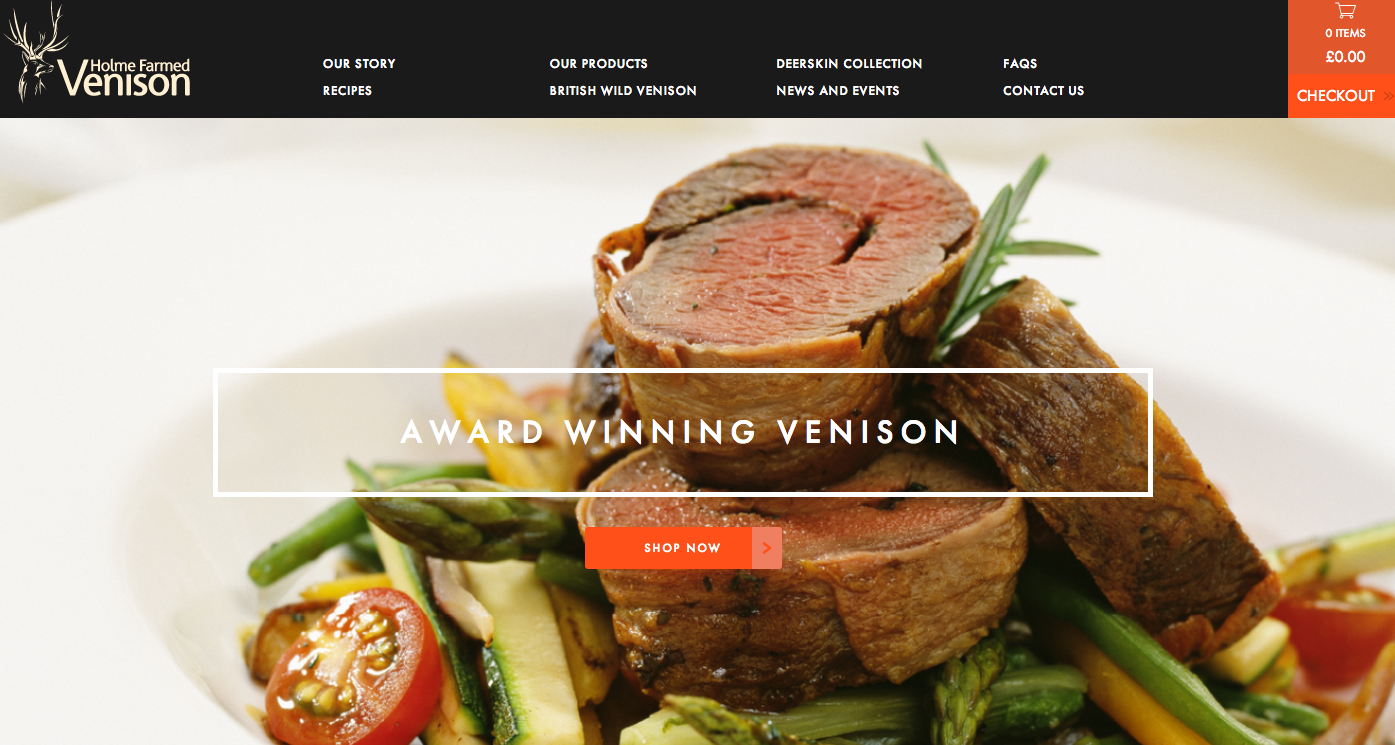 Homle Farmed Vension web page Marvellous digital marketing agency