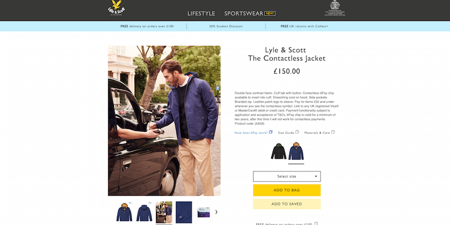 Lyle & Scott sportswear web page Marvellous digital marketing agency