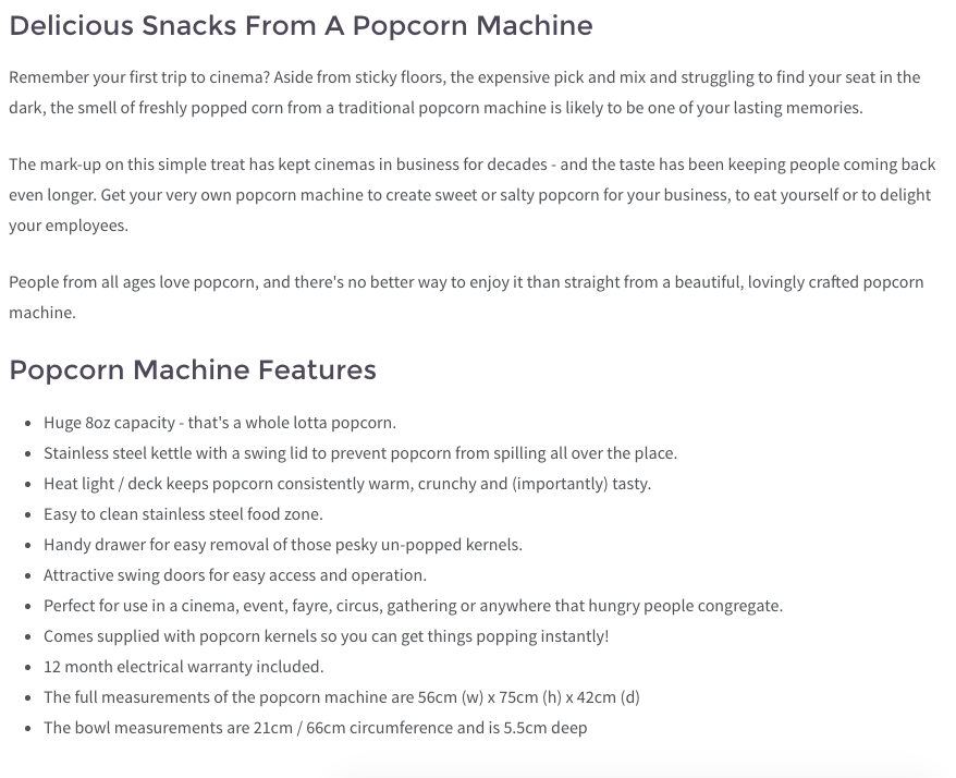 monstershop popcorn machine description