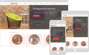 Techo's website shown on various devices