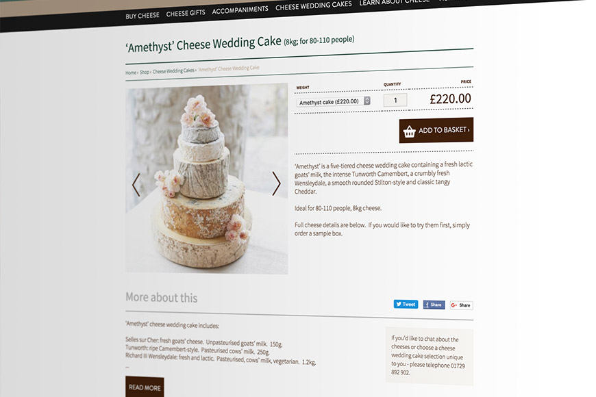 courtyard dairy gallery image of cake by marvellous design agency leeds.