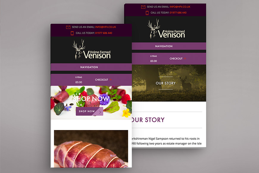 holme farmed venison gallery image by marvellous design agency leeds.