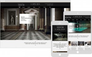 Lapicida website displaying on multiple devices