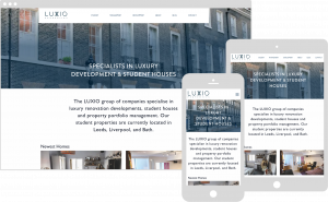 Luxio responsive website shown on various devices